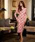 Floral Print Mock Neck Bodycon Dress